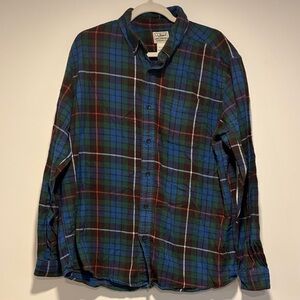 L.L. Bean Flannel Plaid Shirt - Blue, Red, and Green